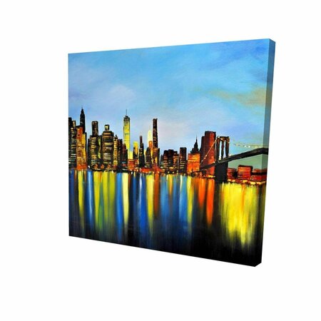 FONDO 32 x 32 in. City by Night with A Bridge-Print on Canvas FO2789397
